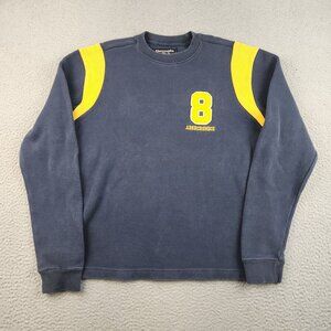 Abercrombie & Fitch Mens Small Long Sleeve Sweatshirt Crew Neck Navy Blue Yellow